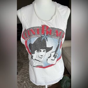 Midnight Rider XS White 90s Country Clint Black Graphic Muscle Tank